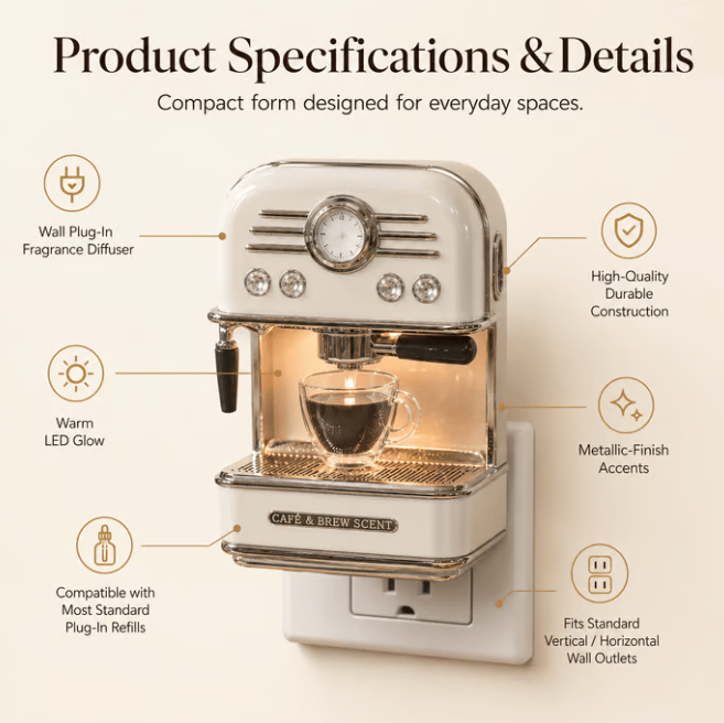 ☕ Retro Espresso Machine Plug-In Diffuser