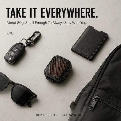 🔊 Magnetic Clip-On Bluetooth Speaker – IPX7 Waterproof, TWS Stereo & Ultra-Light 80g Wearable Design