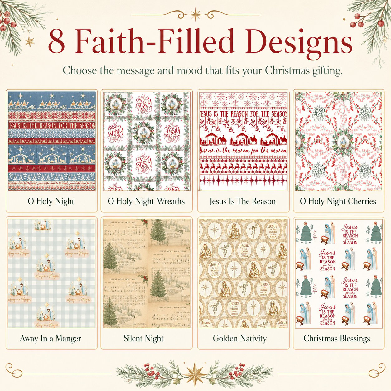 ✝️ Jesus Is The Reason For The Season – Christian Christmas Wrapping Paper 🎄🎁