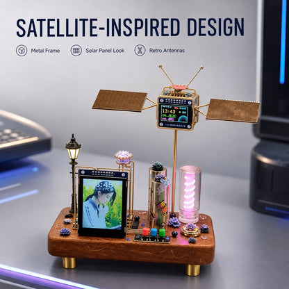 Retro‐Sci‐Fi Satellite Desktop Tech Ornament