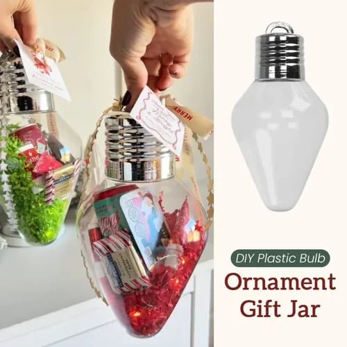 🎄 DIY Christmas Bulb Gift Jars – Fill with Love, Gift with Joy! 🎁
