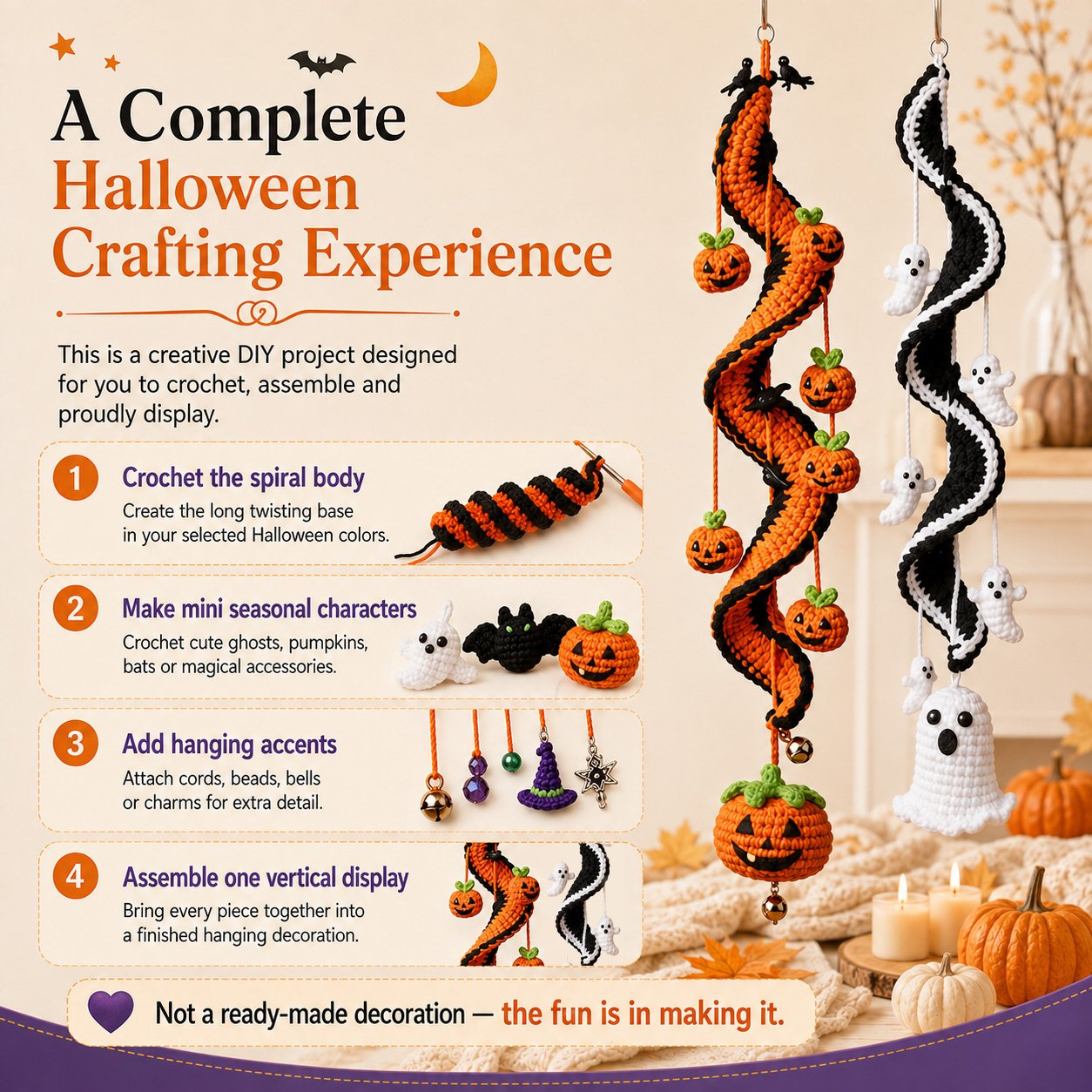 🔥Last Day 50% OFF - 🎃 Enchanted Halloween Crochet Spiral DIY Kit - Buy 2 Get Free Shipping