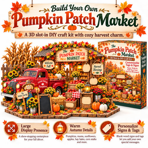 🍂 Pumpkin Patch Market 3D Slot-In DIY Craft Kit