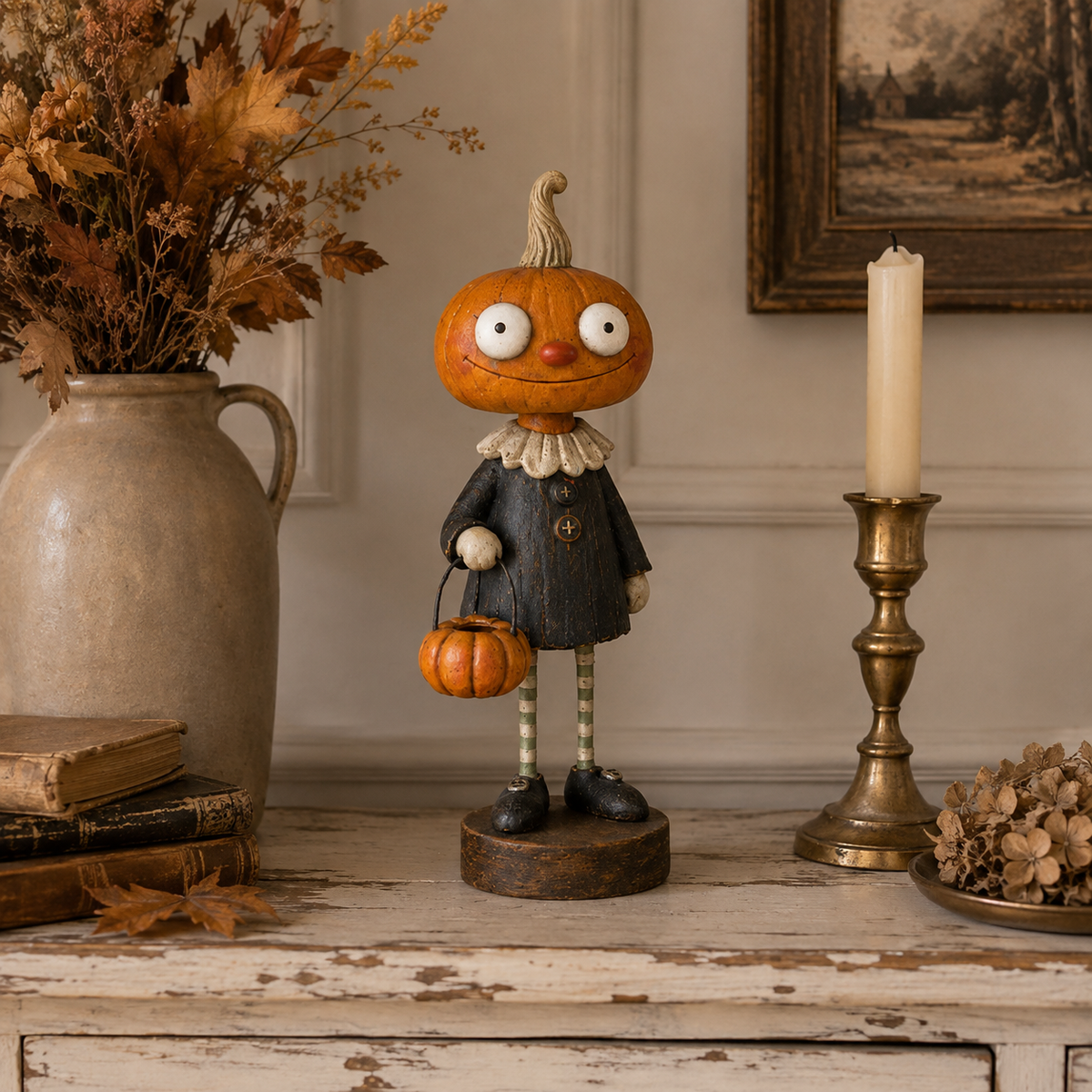 Primitive Pumpkin Friends vintage Halloween figurines