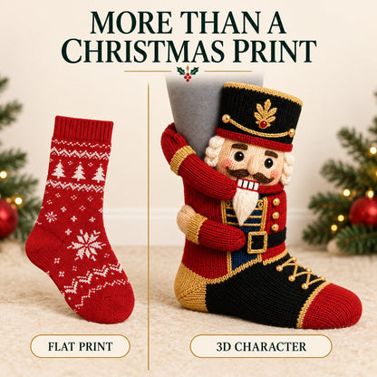 🧦3D Hugging Christmas Socks 🎅 Cute Knit Holiday Socks 5 Designs
