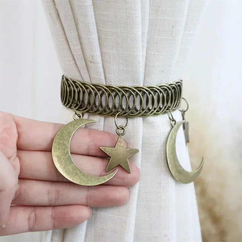✨40% OFF🌙Vintage Celestial Star & Moon Curtain Tiebacks (Set of 2)