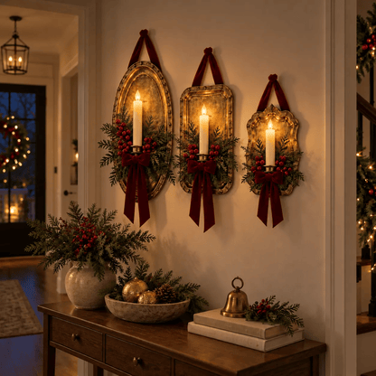 Heritage Glow Christmas Wall Candle Sconce