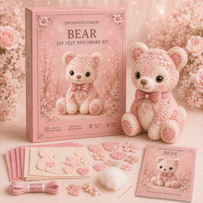 💗Pink Woodland Friends DIY Felt Sewing Kit – Make Your Own Cute Animal