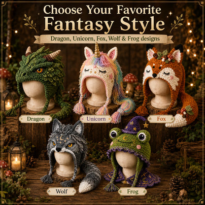 🔥LAST DAY 49% OFF - 🧵Fantasy Hood Hat DIY Crochet Kit – Create Your Own Magical Wearable Character Hat🎁Beginner Friendly