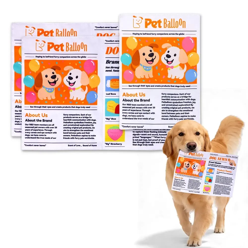 🎉🔥3-Pack Bundle🔥Crinkle Newspaper Dog Toy for Boredom Relief, Interactive Chew Toy for Dogs