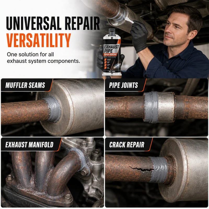 🥳2026 HOT SALE🥳💞50K+ SOLD! ⭐🔧 50% OFF! High Temp Exhaust Pipe Repair Glue – Permanent bond for iron & steel, withstands extreme heat & vibration. Fix exhaust leaks yourself – save on costly garage repairs! 🚗✅
