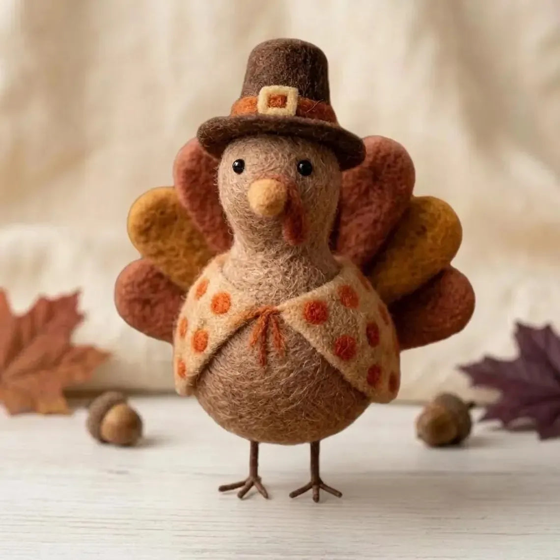 🦃 Handmade Needle-Felted Turkey Figurines – 3-Design Collection