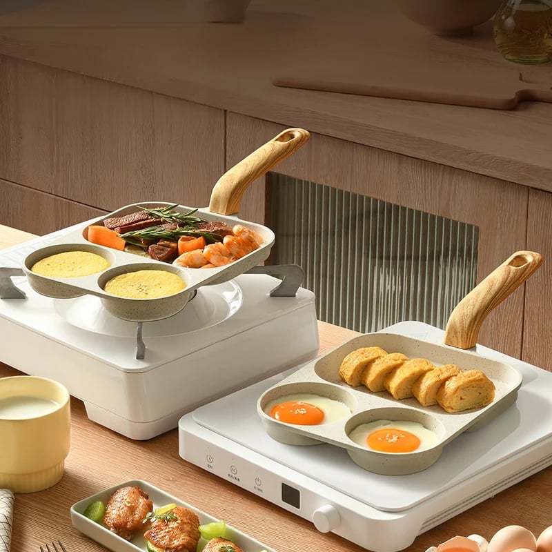 4-in-1 Nonstick Frying Pan: Ideal for Eggs, Bacon, and Burgers