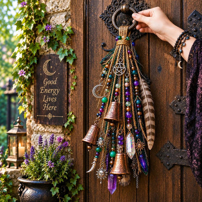 🔮Witchy Door Charm | Bells, Crystals & Celestial Hanging Decor🔮