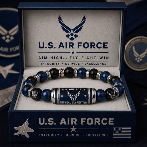 ✈️Last Day Promo: 49% OFF 🎖️ - U.S. Air Force Aim High Fly-Fight-Win Tribute Beaded Bracelet - Buy 2 Get 1 Free & 🔥Free Shipping Today!