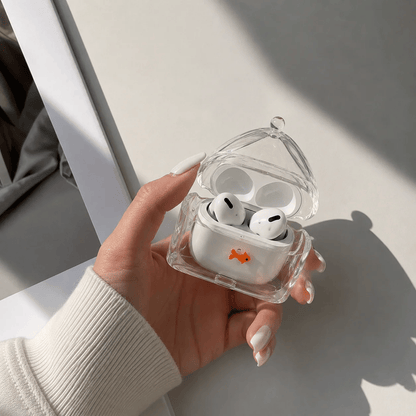 💖Hot 30% OFF🐟 Fishy Pods — Cute Transparent AirPods Case with Floating Fish Charm