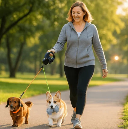 2-in-1 Multifunctional Retractable Dog Walker