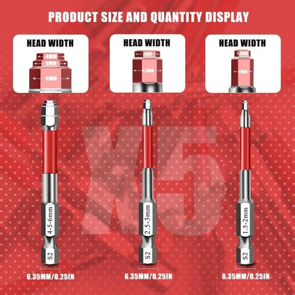 6-Piece Magnetic Hex Socket Bit Set 🔧 Grip Small Nuts Faster Without Constant Slipping & Dropping