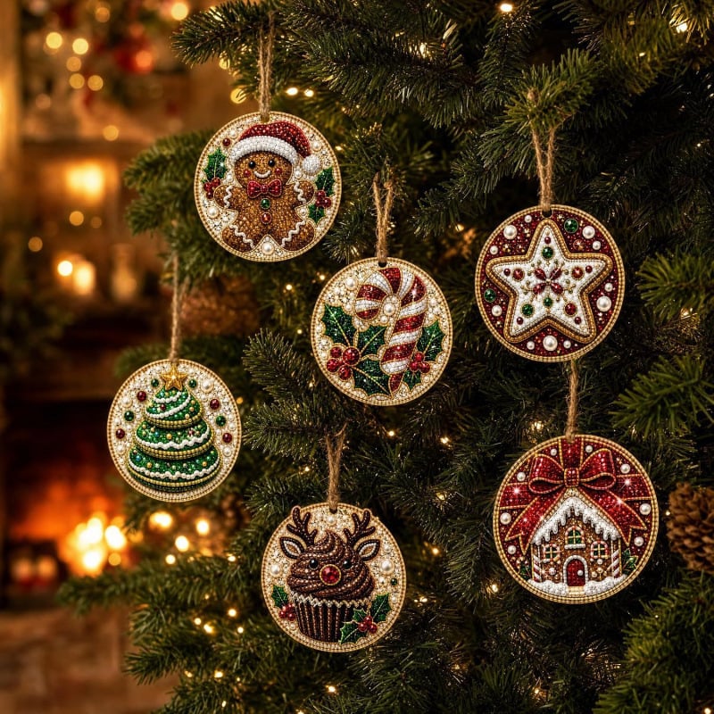 🔥Only $9.99 Last Day Promotion!🎄Christmas DIY Diamond Painting Ornaments Kit (6 PCS)🎅