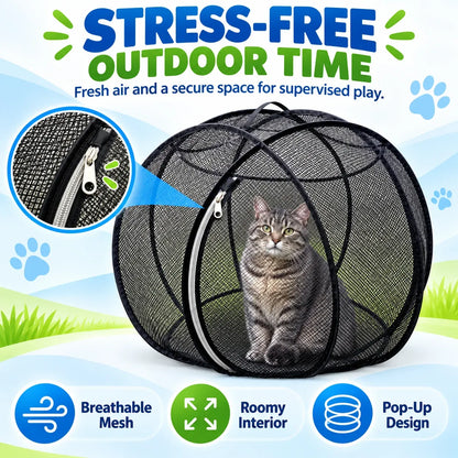 ⏳ Last Day 49% OFF – 🐱 Pop Up Cat Playpen | 32-Inch Breathable Mesh Enclosure for Indoor & Outdoor Use 🌿