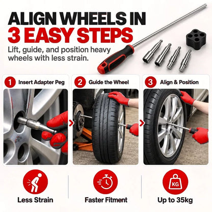 🔧 Heavy Wheel Fitting Tool – Hub Positioning & Tire Mounting Assistant