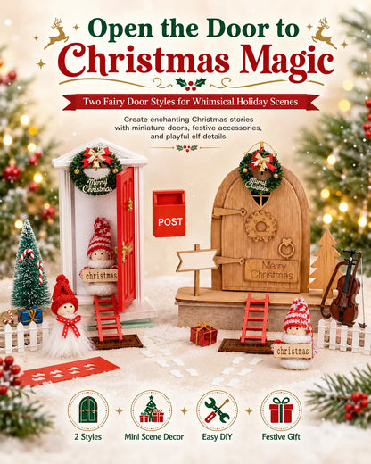 🎅 Magical Christmas Door Decoration – Create A Whimsical Holiday Wonderland At Home✨22 Pcs Red Foam Fairy Door Kit