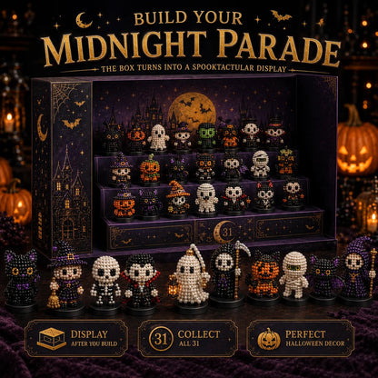 🔥 LAST DAY 49% OFF – 🎃 Hollowmoon 31-Night Jewel-Bead Countdown Calendar | 31 Daily DIY Characters, Complete Craft Supplies & Midnight Parade Display 💎✨