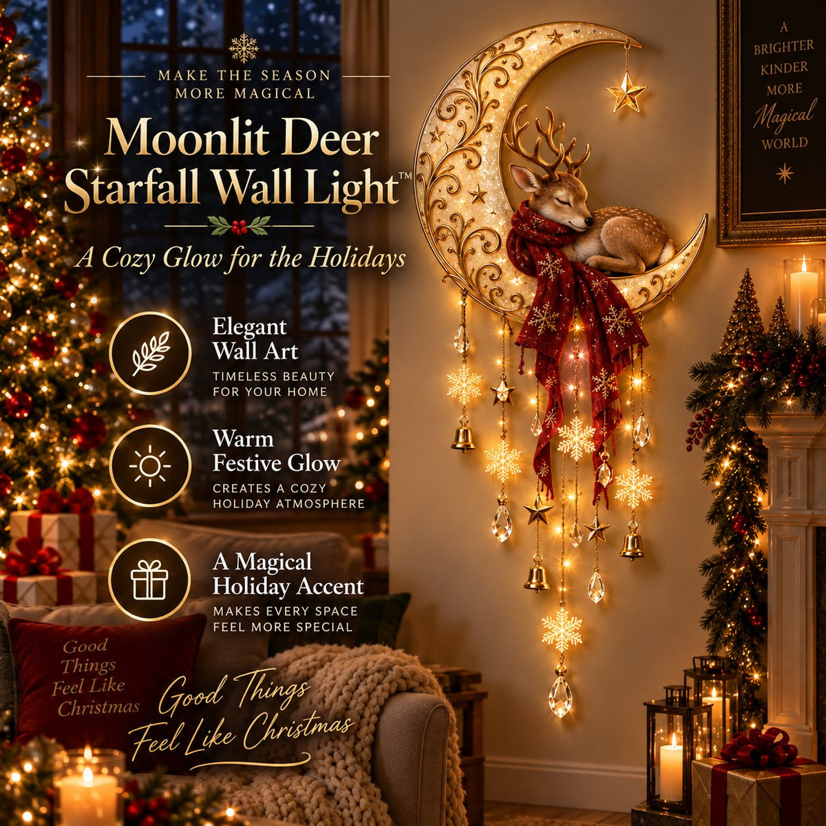 Moonlit Deer Starfall Wall Light™