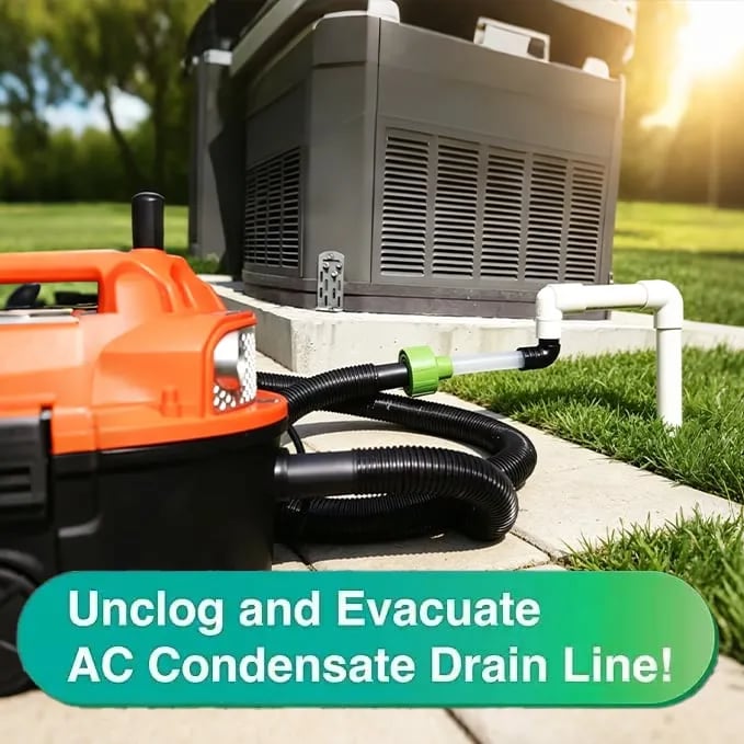 Wet Vac AC Drain Line Cleaner Adapter with Clear Inspection Tube