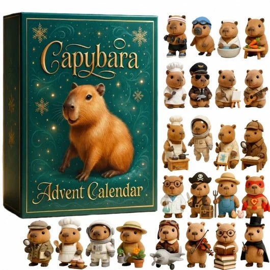Capybara Yoga Advent Calendar | 24 different capybaras, one behind every little window