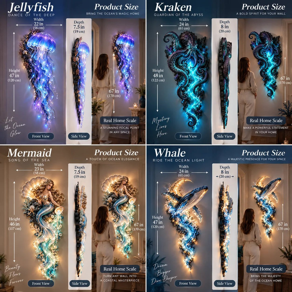 🌊Limited Edition Enchanted Ocean Legends™ Lighted Wall Décor Collection