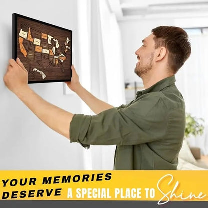 🔥Last Day 50% OFF -🇺🇸 Wooden USA Travel Map Puzzle🧩A Stylish Way to Track Your Journey & Memories