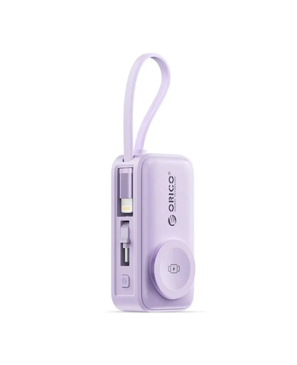 ⚡4-in-1 Folding Chargeable Portable Power Bank with Integrated Cable, Apple Watch Wireless Charging