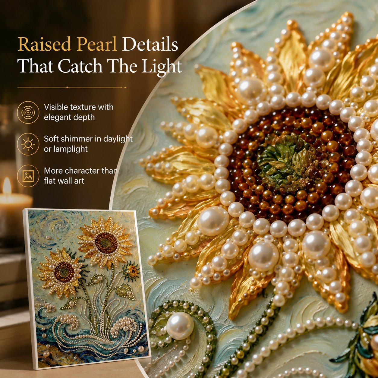 ✨ LAST DAY 49% OFF – Premium Pearl Self-Adhesive Canvas Art Kit | Pre-Printed Oil Canvas with Acrylic Pearl Pieces DIY Elegant 40×50cm Wall Decor 🖼️💎