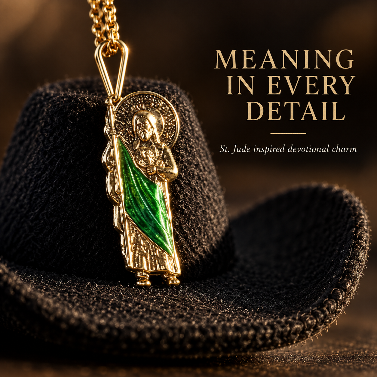St. Jude Car Blessing Charm – Handmade Protection Ornament with Black Sombrero | Car Trinket & Decoration Gift
