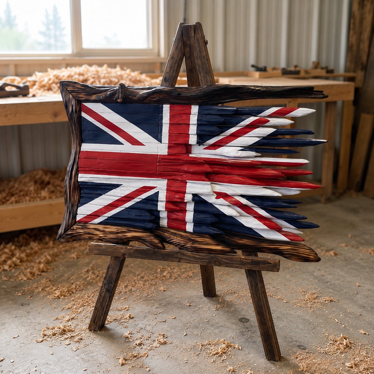 Handcrafted Vintage Wood Flags – 5 Heritage Emblems