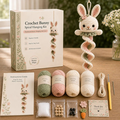 🔥LAST DAY 50% OFF - 🎁Crochet Spiral Hanging Kit – Beginner-Friendly DIY Garden Animal Decor 🧶🌿