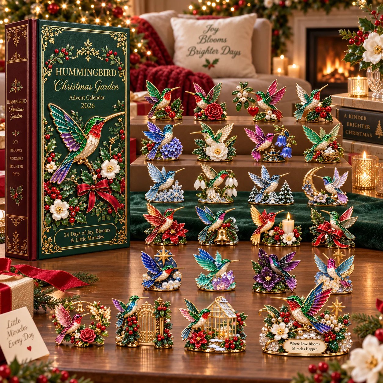 Hummingbird Christmas Garden Advent Calendar 2026 – 24 Nature Miniatures