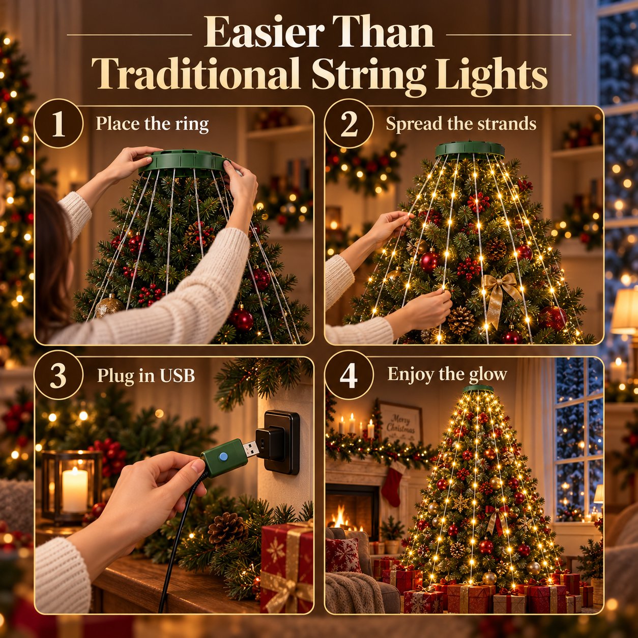 🎄 Christmas Tree Cascade Lights