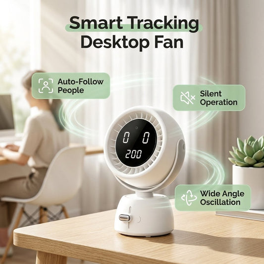 AI Face-Tracking Desktop Fan – Energy-Efficient Cooling