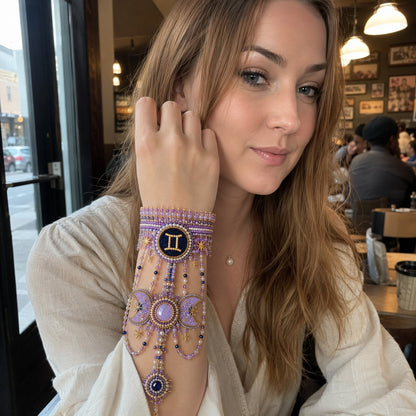 🔥 LAST DAY 49% OFF – ✨ Zodiac DIY Beaded Hand Bracelet Kit | Create Celestial Wearable Art with Seed Beads, Pearl-Style Accents & Crystal Details ♈🌙💎