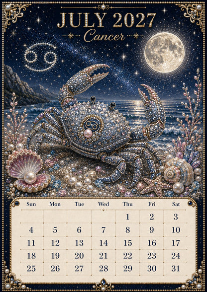 ⏳ Last Day 49% OFF – 🌙 Beginner-Friendly 2027 Twelve Zodiac Bead Art Calendar Kit | Complete Kit with Zodiac Design Base, Decorative Beads & Step-by-Step Guide Included 💕