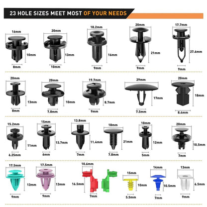🚗 725PCS Car Push Retainer Clips & Fastener Assortment Kit