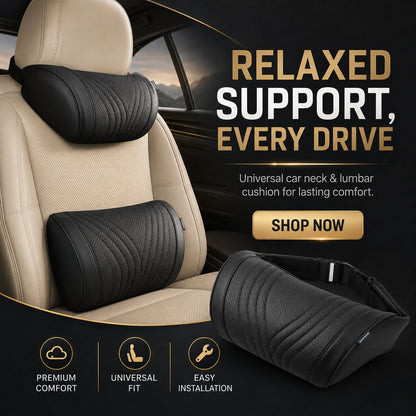 🚗💤 Relieve Driving Fatigue! Universal Memory Foam Car Headrest Neck Pillow, Ergonomic Support Auto Neck Cushion for Long Road Trips