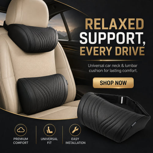 🚗💤 Relieve Driving Fatigue! Universal Memory Foam Car Headrest Neck Pillow, Ergonomic Support Auto Neck Cushion for Long Road Trips