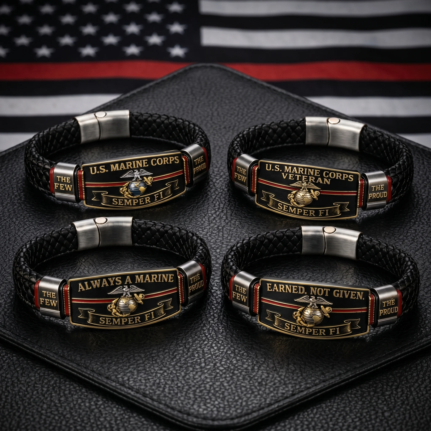 Handmade U.S. Marine Corps “Semper Fi” Bracelet(Adjustable Size), 🔥Buy 2 FREE SHIPPING!