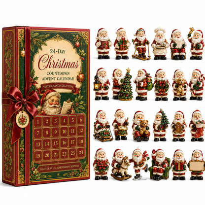🔥24-Day Christmas Countdown Advent Calendar – Vintage Santa Series