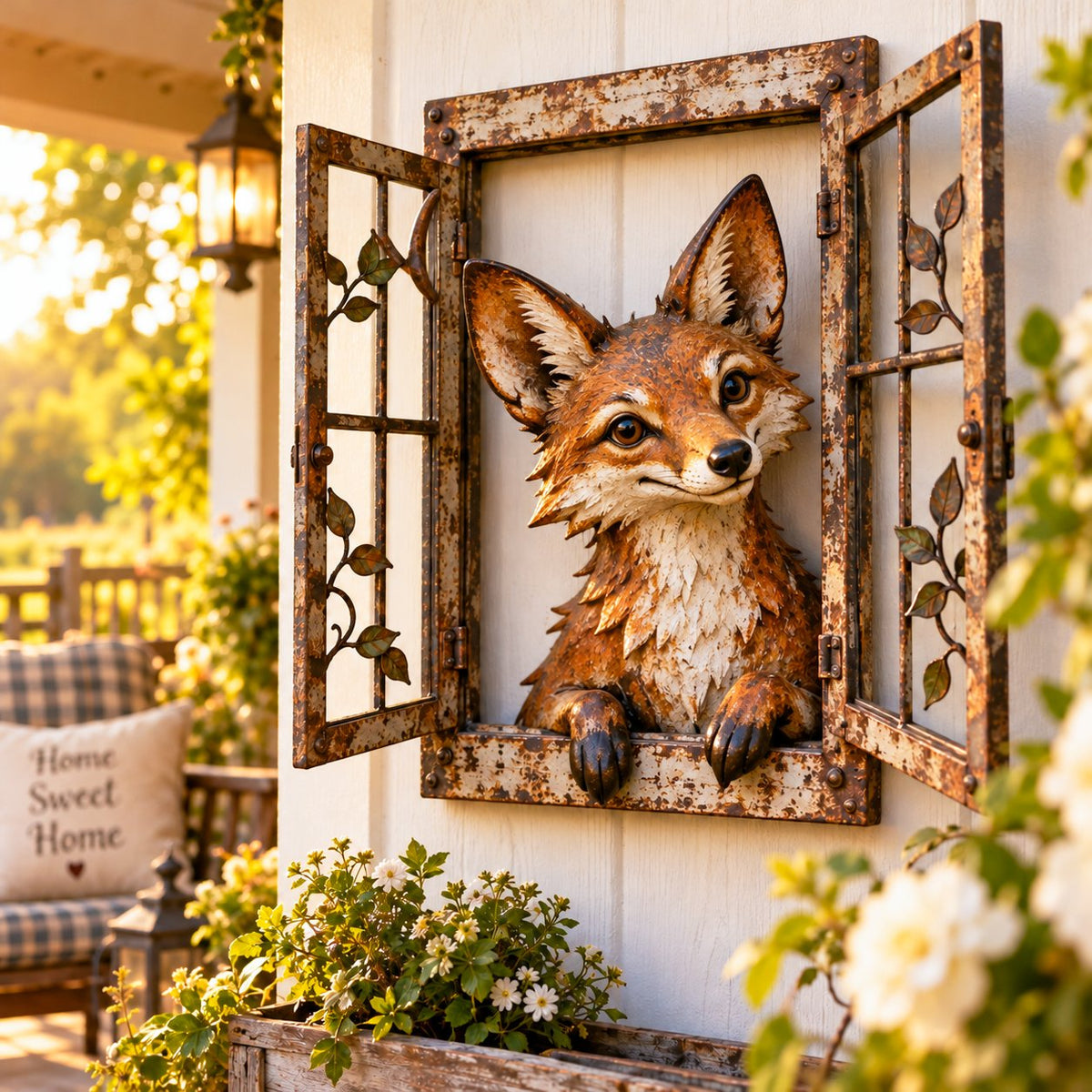 🪟 Rustic Peek-A-Boo Animal Window - Handcrafted Iron Wall Art That Brings a Little Woodland Charm Home 🌿