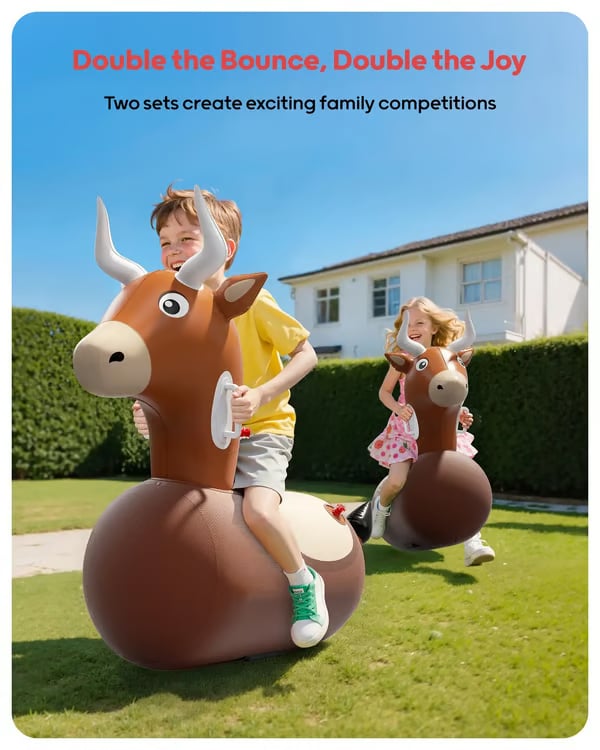🦖QPAU Inflatable Dinosaur Ride-On Toy for Kids