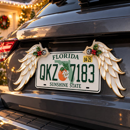 Christmas Angel Wing License Plate Decor